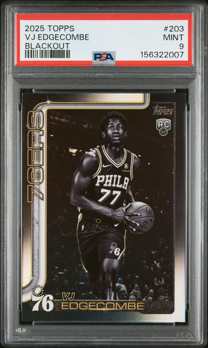 2025-26 Topps #203 VJ Edgecombe Blackout PSA 9
