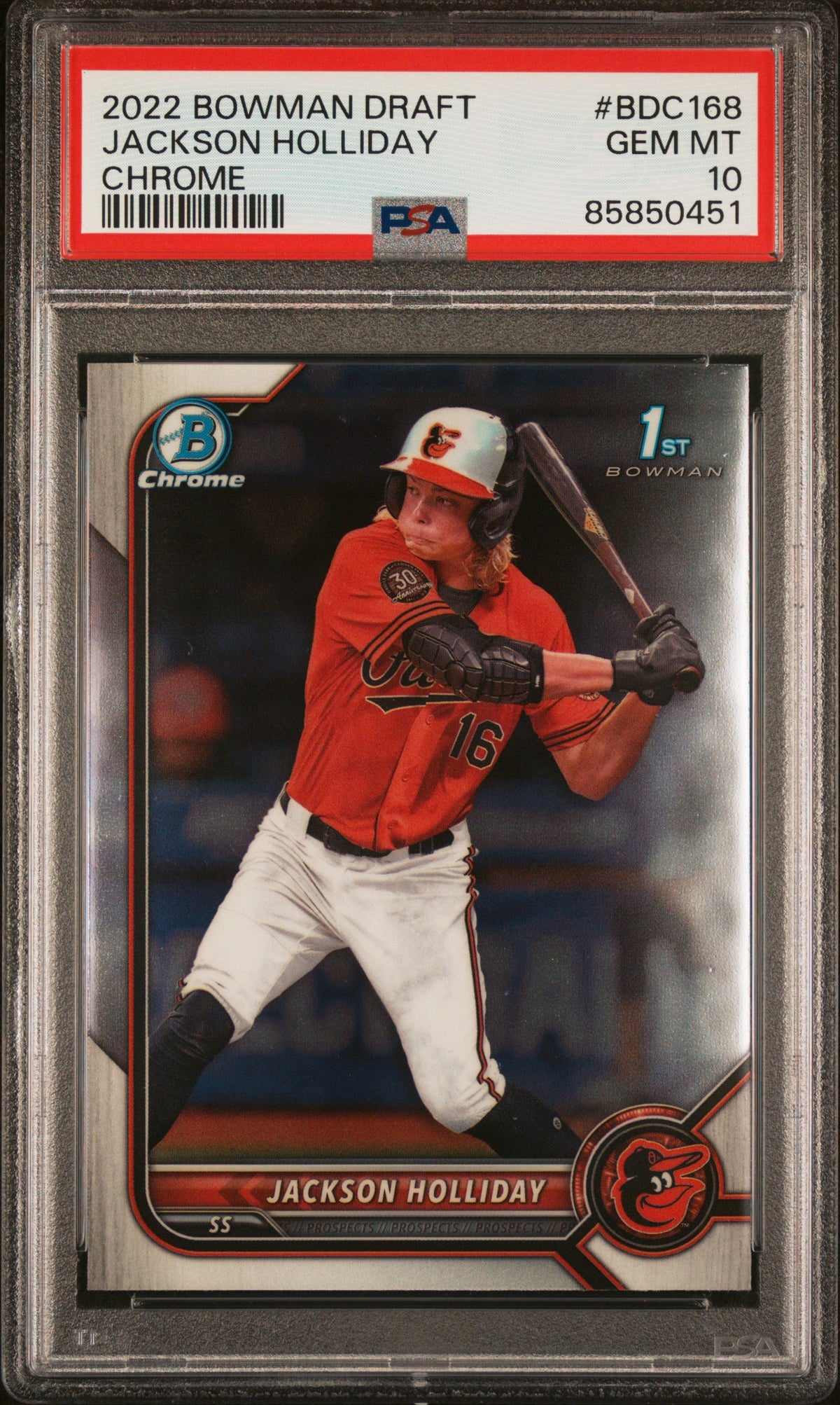 2022 Bowman Draft #BDC-168 Jackson Holliday Chrome PSA 10