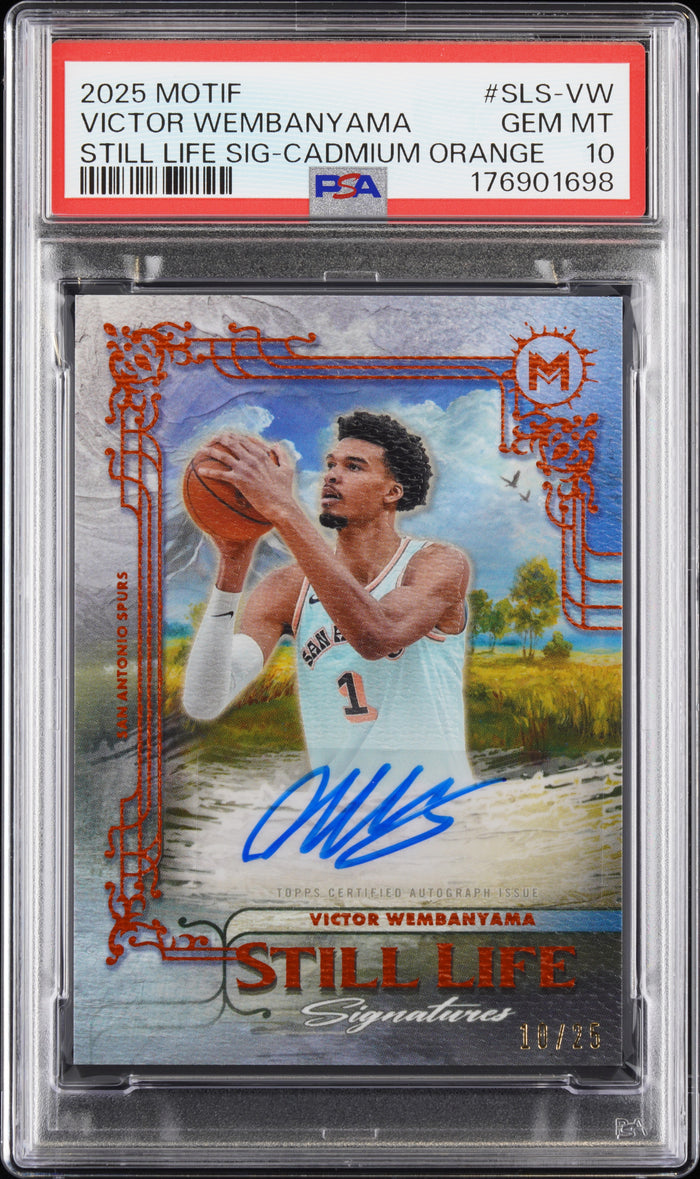 2025 Topps Motif #SLS-VW Victor Wembanyama Still Life Signatures PSA 10 #/25