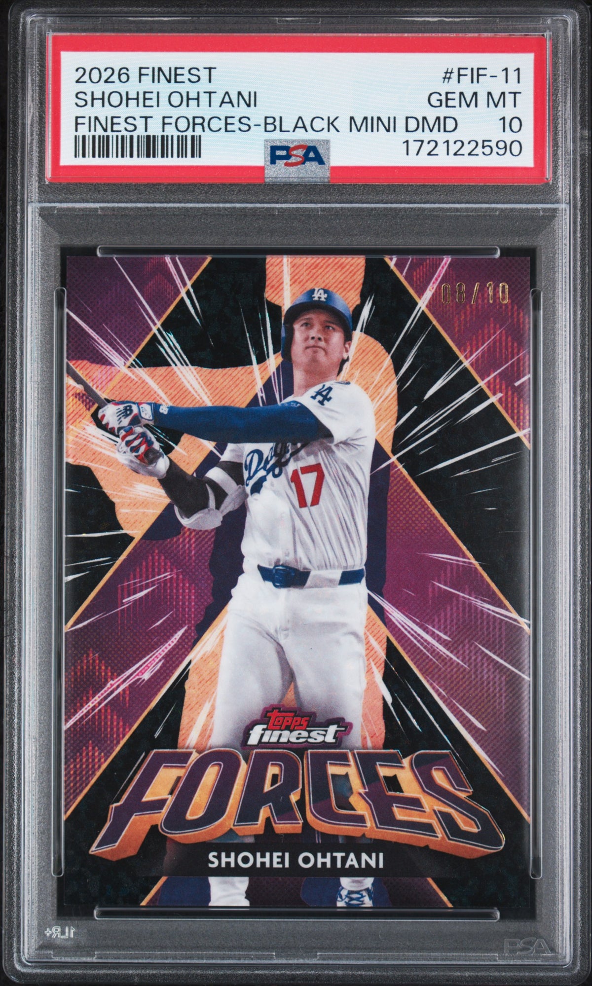 2026 Shohei Ohtani Finest Forces Blk Mini-Diamond PSA 10 #/10