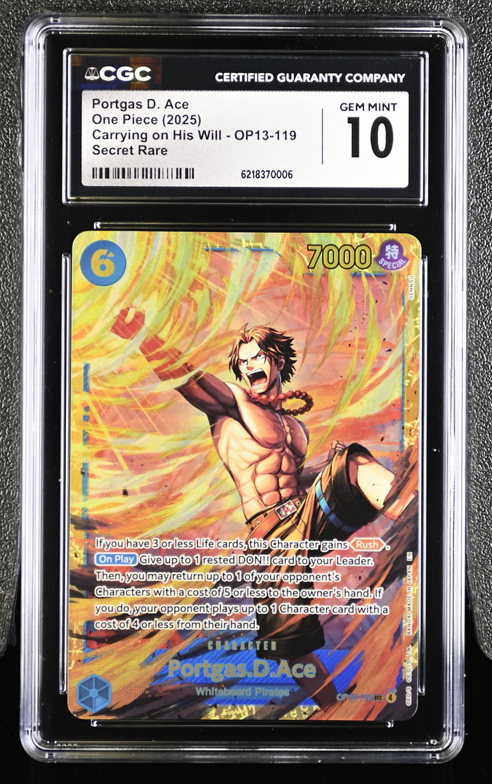 Carrying On His Will #OP13-119 Portgas.D.Ace (119) CGC 10