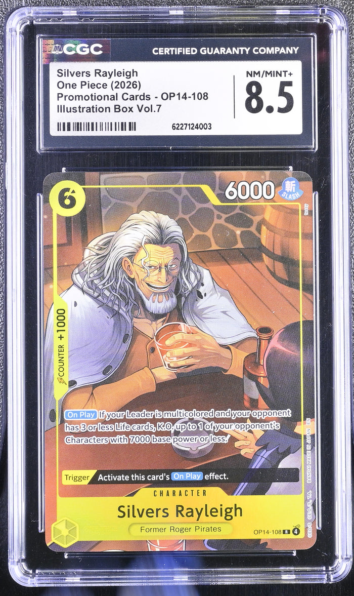 One Piece Promo OP14-108 Silvers Rayleigh Illus Box Vol 7 CGC 8.5