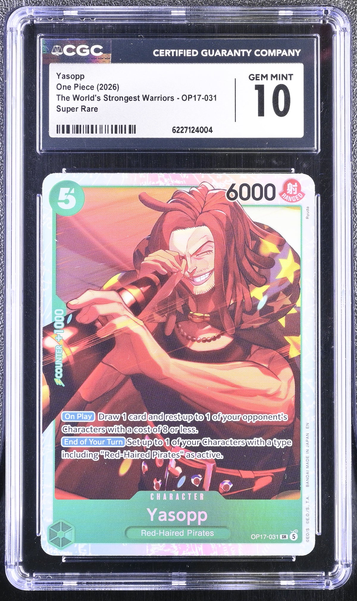 The World's Strongest Warriors #OP17-031 Yasopp CGC 10