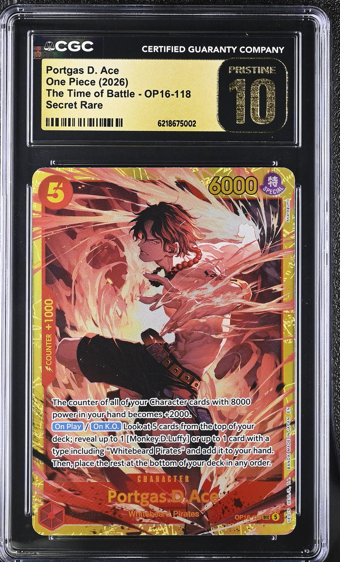 The Time of Battle #OP16-118 Portgas.D.Ace (118) CGC 10