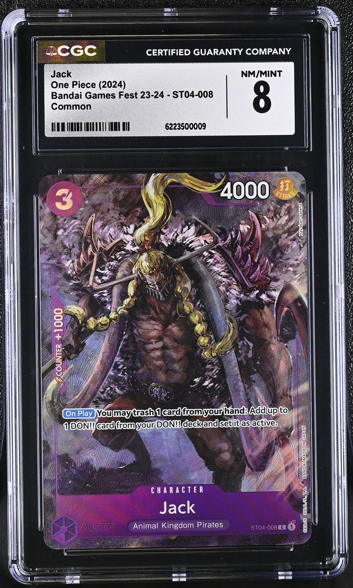 One Piece Card Game Promo ST04-008 Jack Premium Collection Bandai Fest CGC 8