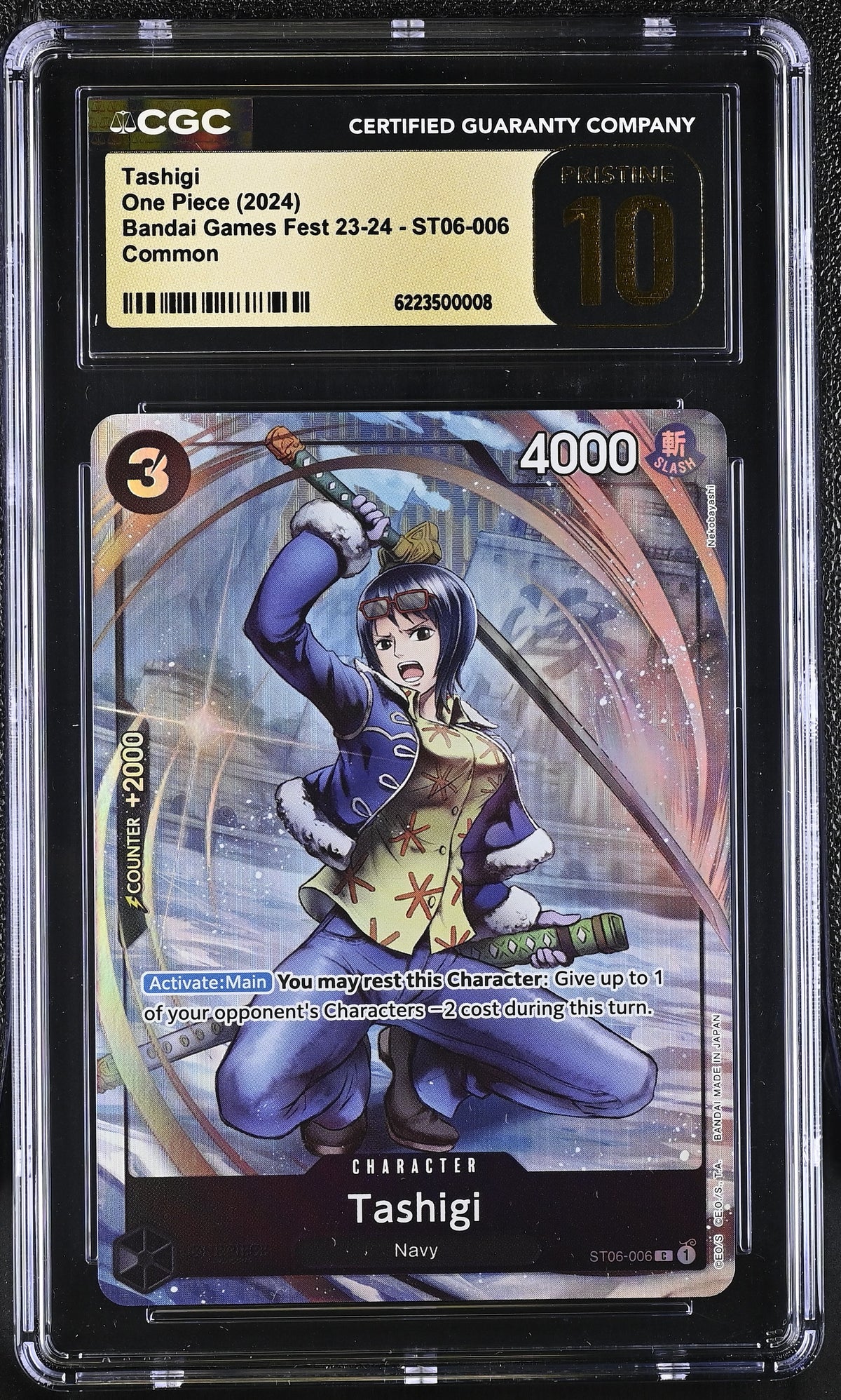 One Piece Card Game ST06-006 Tashigi Bandai Fest 23-24 Promo CGC 10