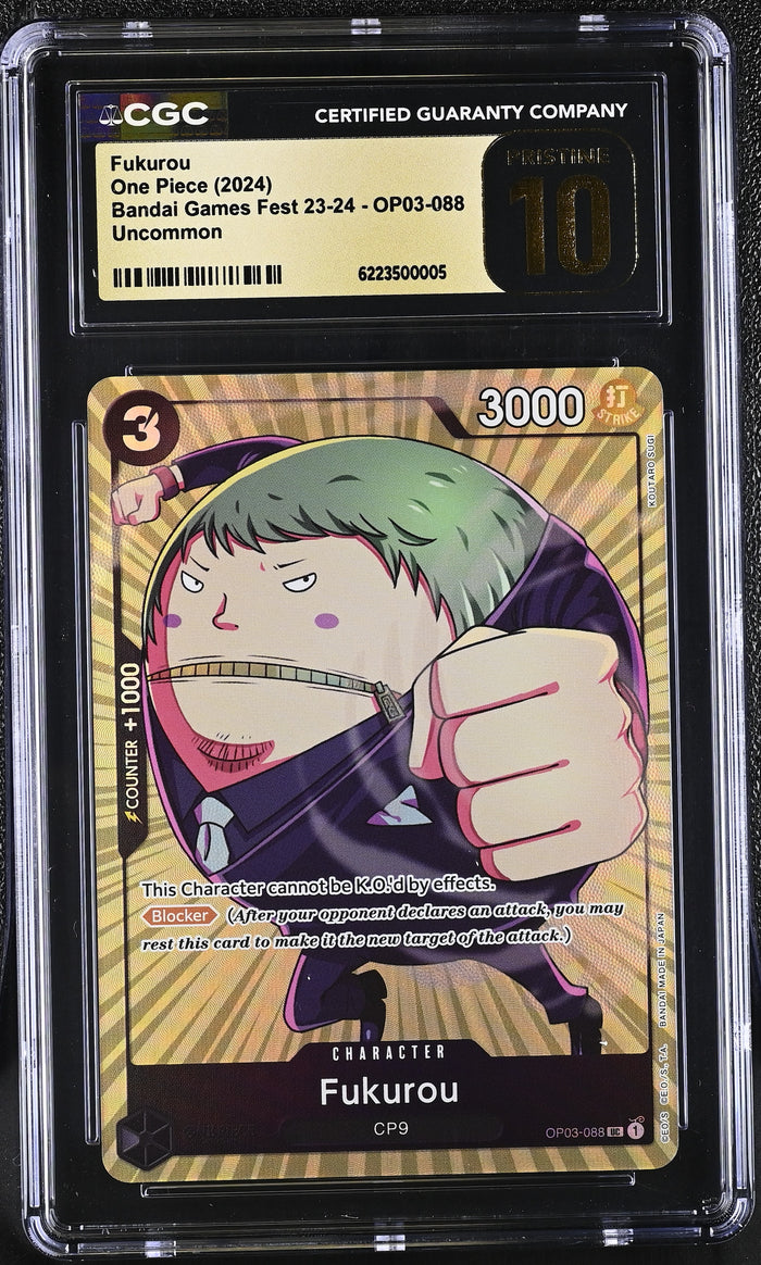 One Piece Promo #OP03-088 Fukurou -BANDAI GAMES Fest. 23-24 Edition CGC 10