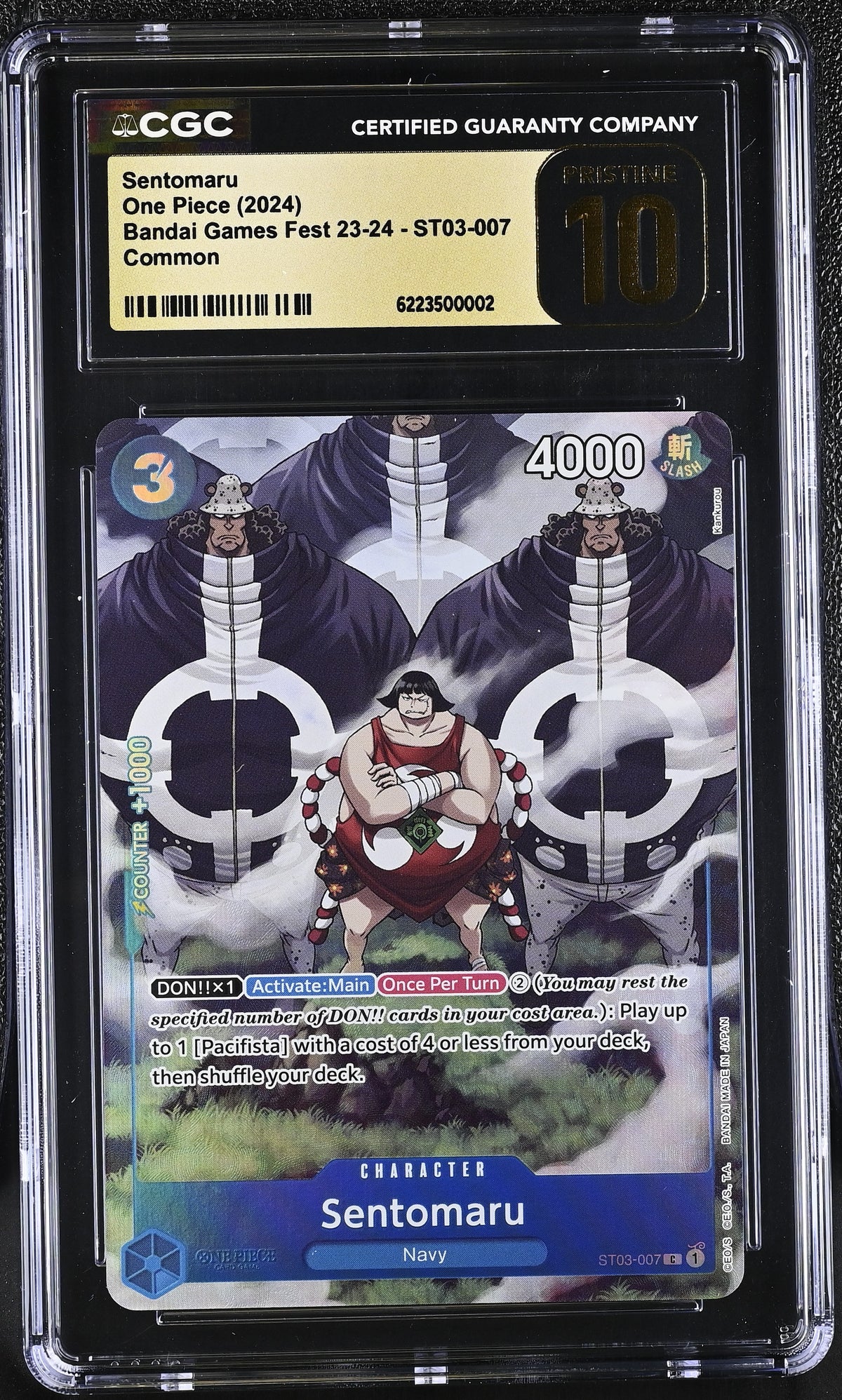 One Piece Promo #ST03-007 Sentomaru BANDAI  GAMES Fest. 23-24 Edition CGC 10