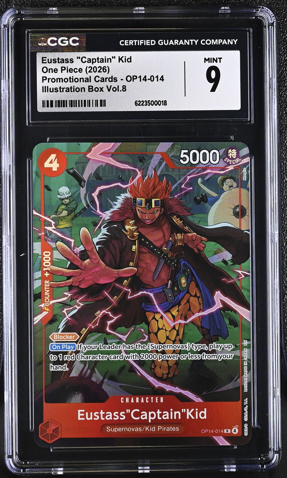 One Piece Promo OP14-014 Eustass Captain Kid Illus Box Vol 8 CGC 9