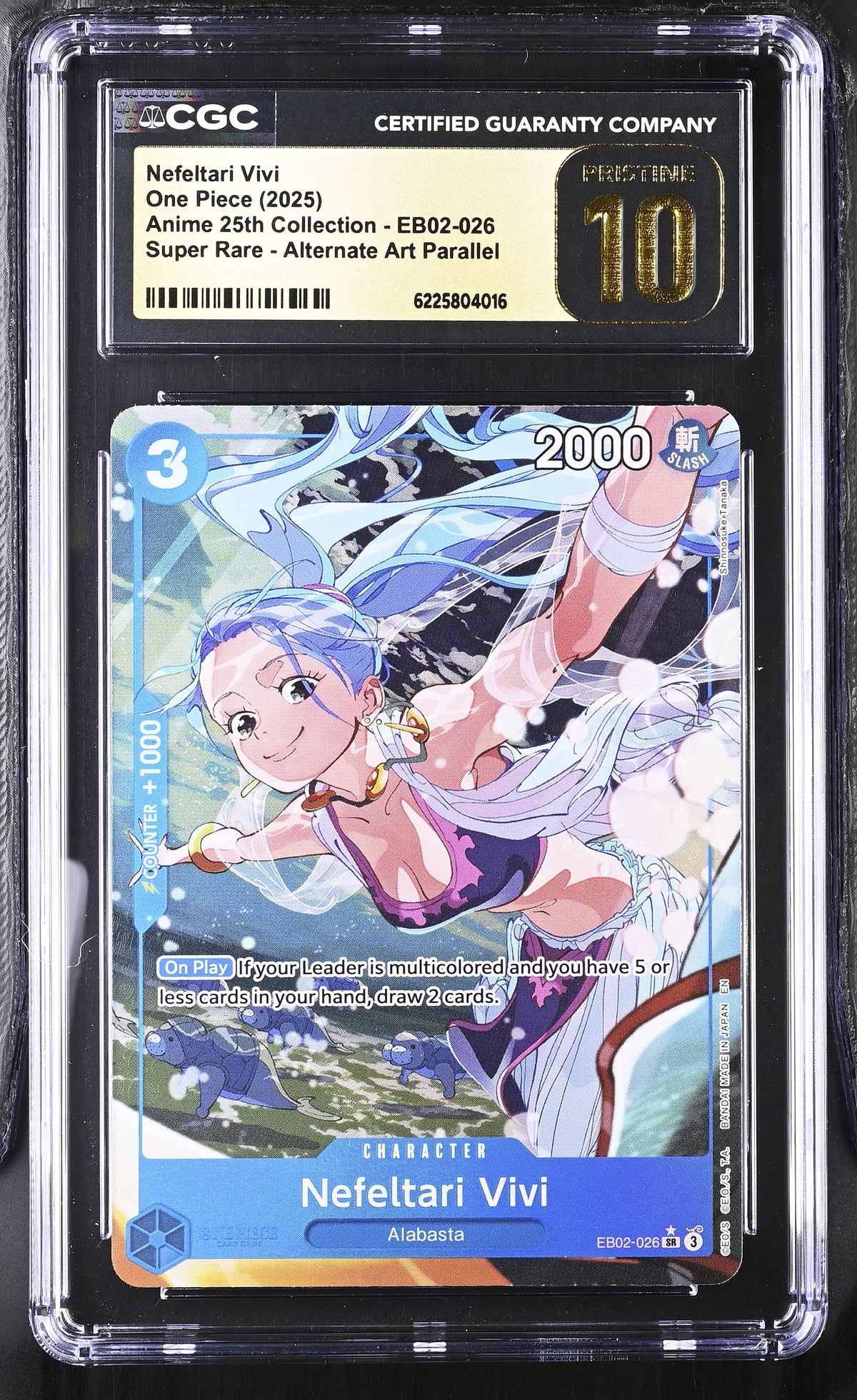 One Piece Promo EB02-026 Nefeltari Vivi Alternate Art Anime 25th CGC 10