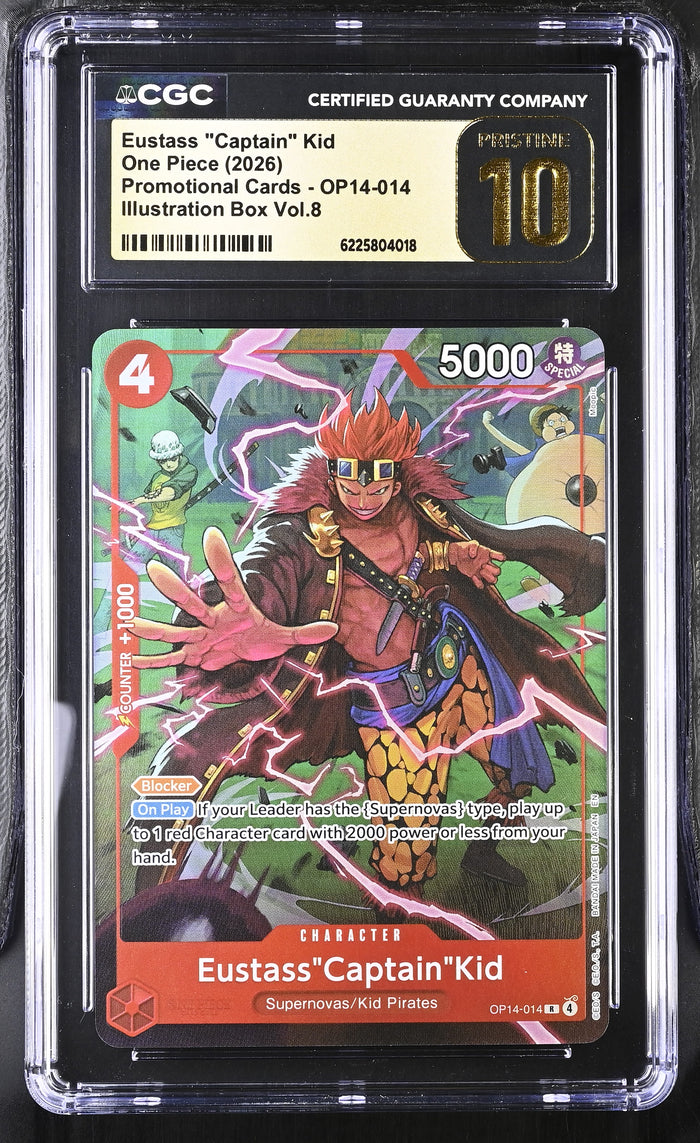 One Piece Card Game Promo OP14-014 Eustass Captain Kid Illus Box Vol 8 CGC 10
