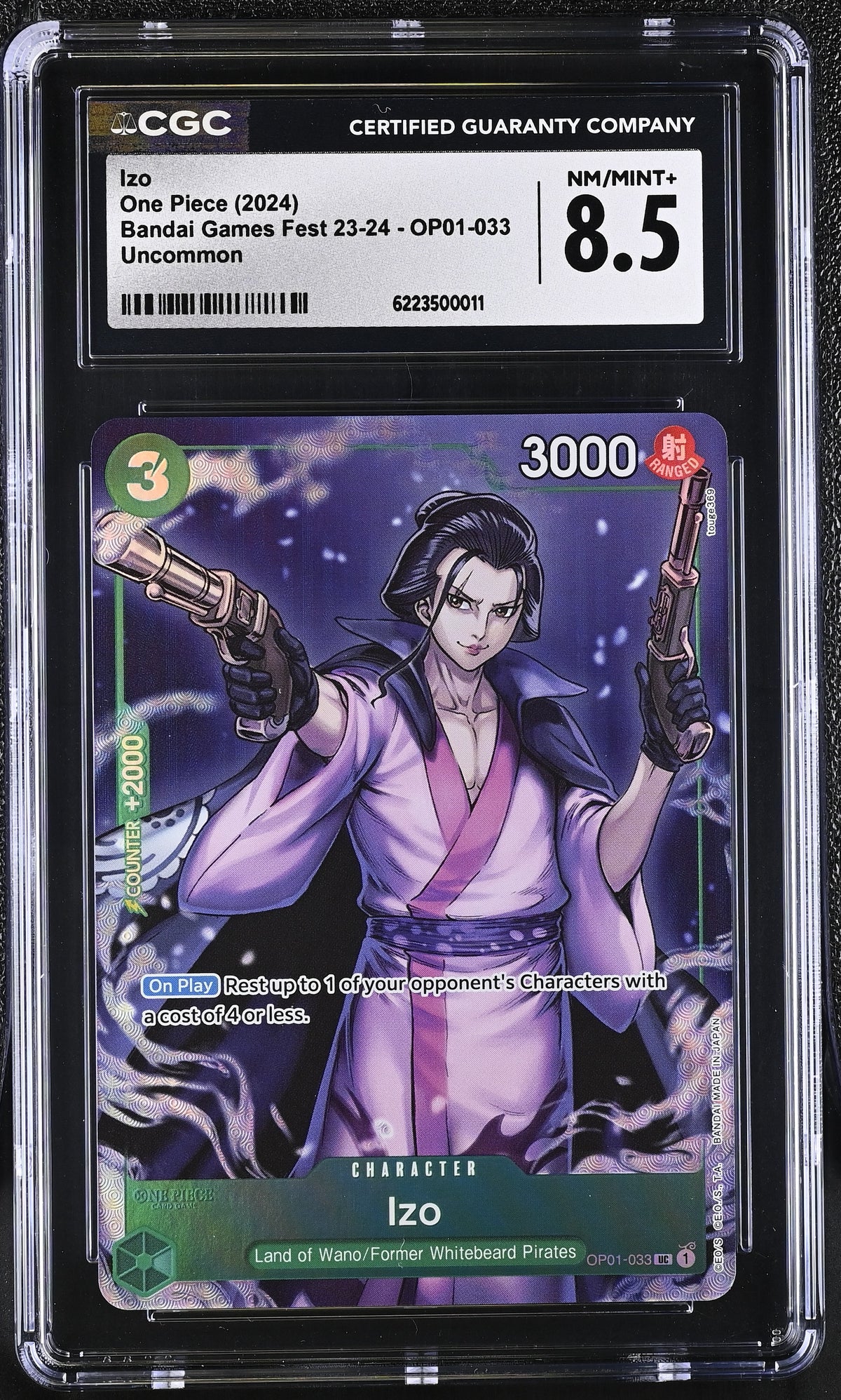 One Piece Promotion Cards #OP01-033 Izo (Tournament Pack Vol. 2) CGC 8.5