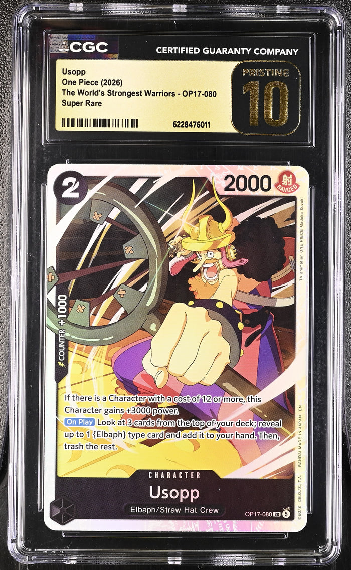The World's Strongest Warriors #OP17-080 Usopp CGC 10