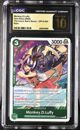 The Azure Sea's Seven #OP14-034 Monkey.D.Luffy CGC 10