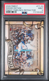 2026 Finest #FT-23 Shohei Ohtani Finest Timelines Refractor PSA 9