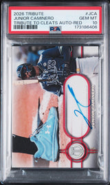 2026 Topps Tribute To Cleats #TTC-JCA Junior Caminero Auto Red PSA 10 #/5