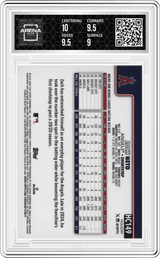 2025 Topps Holiday Chrome Blue Refractor / 199 #HC149 Zach Neto Arena Club 9.5