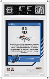 2024 Donruss Optic Rated Rookie #209 Bo Nix Arena Club 8.5