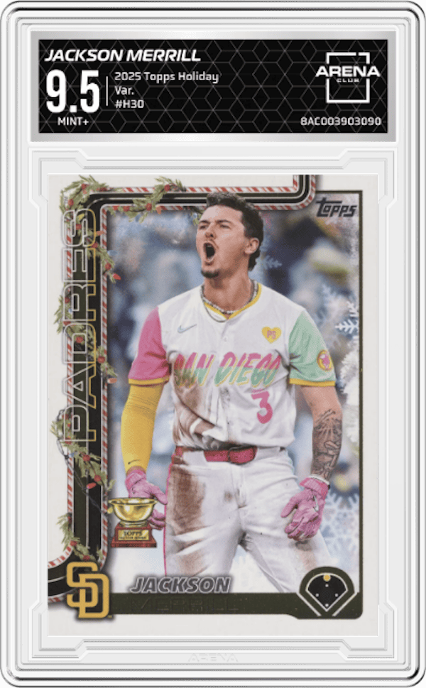 2025 Topps Holiday Var. #H30 Jackson Merrill Arena Club 9.5