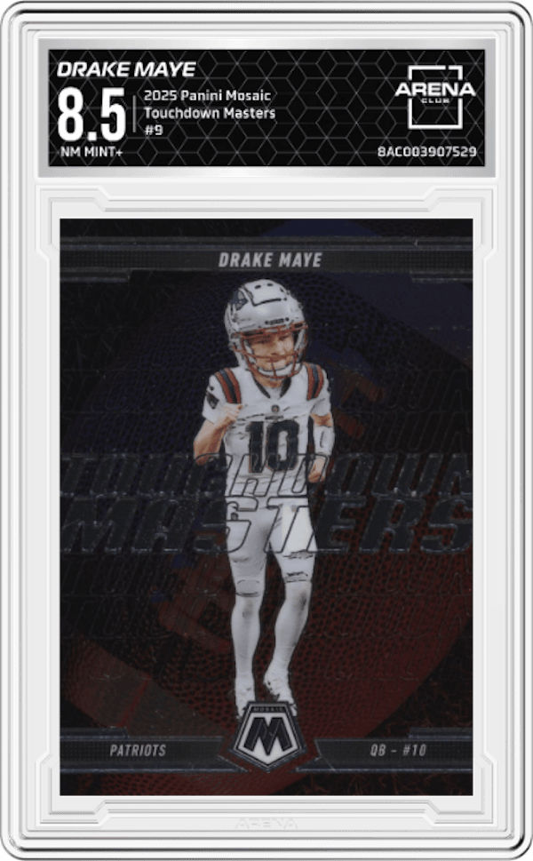 2025 Panini Mosaic Touchdown Masters #9 Drake Maye Arena Club 8.5