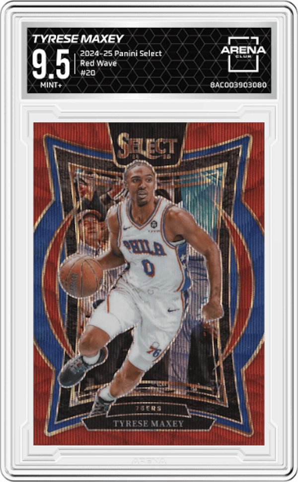 2024-25 Panini Select Red Wave #20 Tyrese Maxey Arena Club 9.5