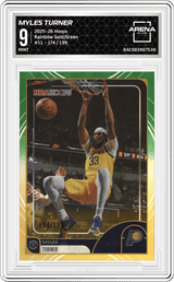 2025-26 Hoops Rainbow Gold/Green / 199 #11 Myles Turner Arena Club 9