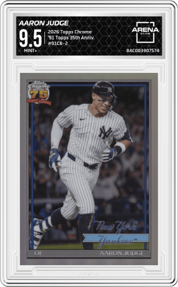 2026 Topps Chrome '91 Topps 35th Anniv. #91CB-2 Aaron Judge Arena Club 9.5