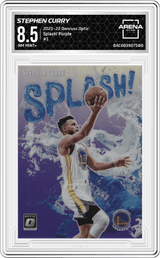 2021-22 Panini Donruss Optic Splash! Purple #1 Stephen Curry Arena Club 8.5