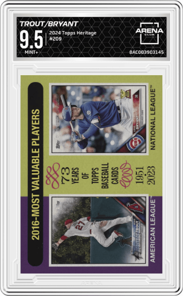 2024 Topps Heritage #209 Mike Trout/Kris Bryant Arena Club 9.5