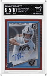 2025 Donruss Optic Rtd.Rke.Auto Red / 99 #299 Tommy Mellott Arena Club 9.5