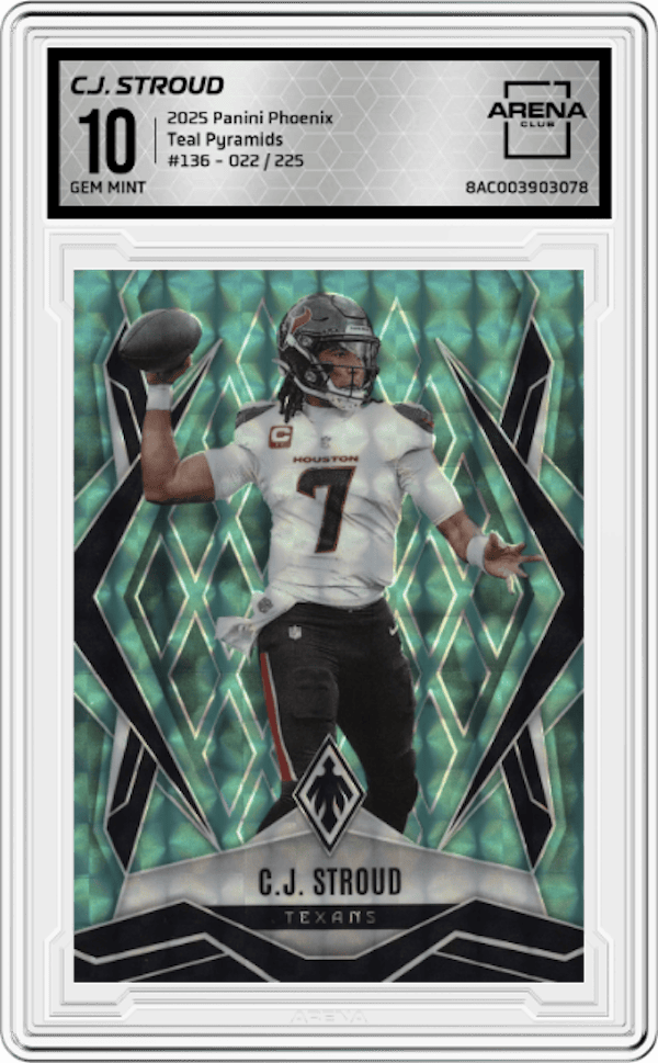2025 Panini Phoenix Teal Pyramids / 225 #136 C.J. Stroud Arena Club 10