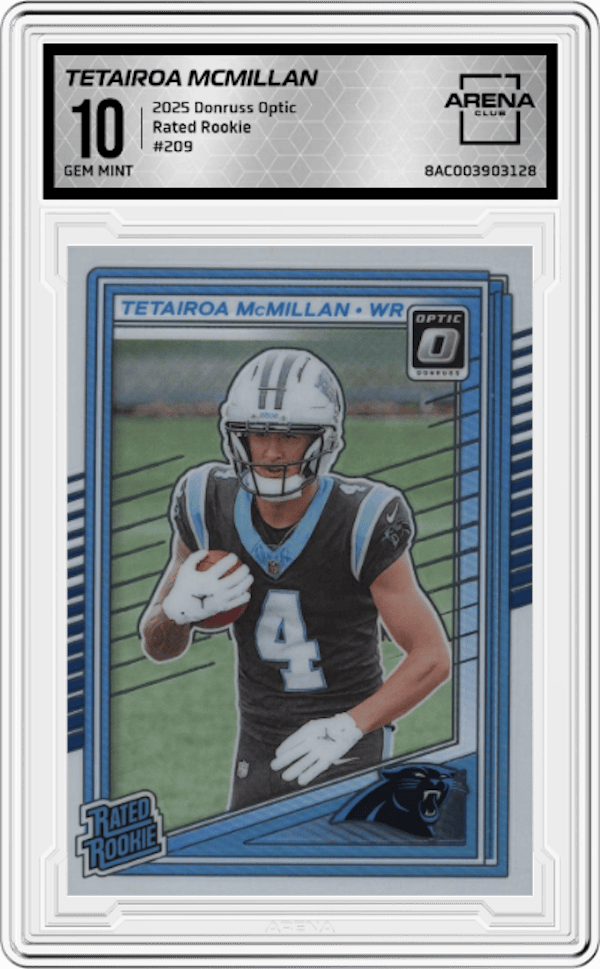 2025 Donruss Optic Rated Rookie #209 Tetairoa Mcmillan Arena Club 10