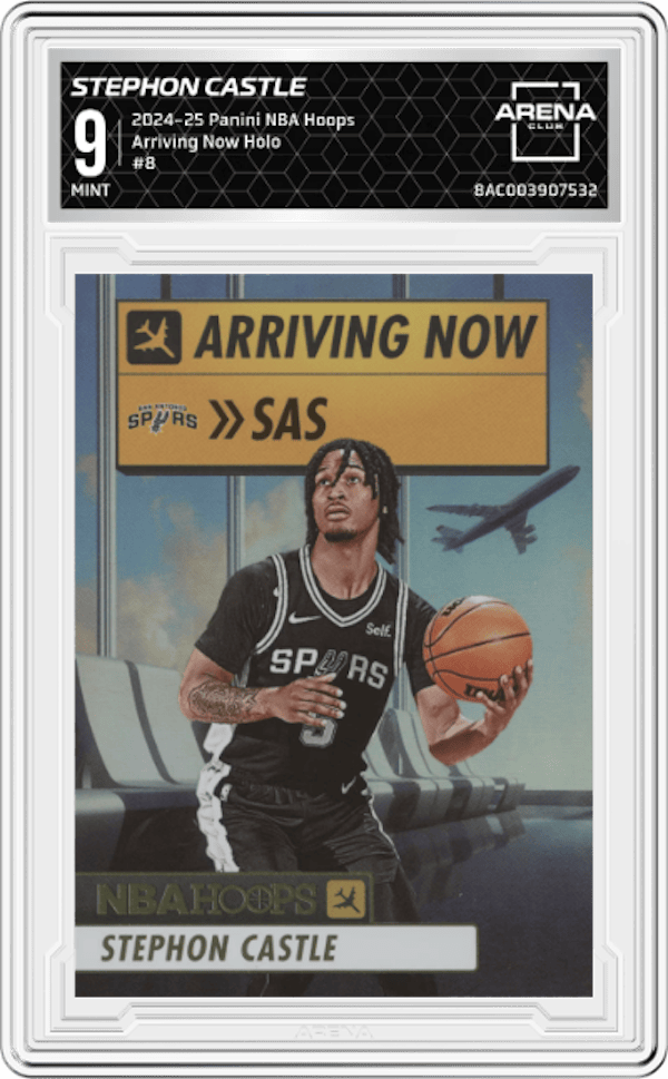 2024-25 Panini NBA Hoops Arriving Now Holo #8 Stephon Castle Arena Club 9