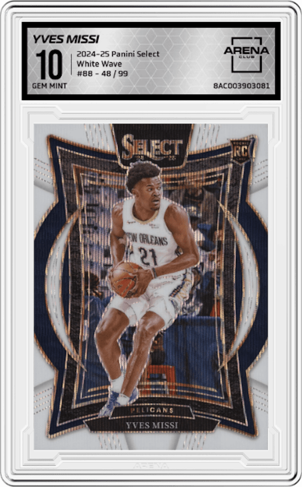 2024-25 Panini Select White Wave / 99 #88 Yves Missi Arena Club 10