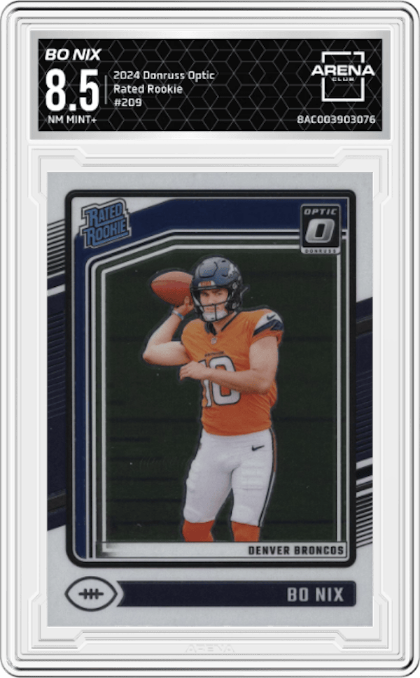2024 Donruss Optic Rated Rookie #209 Bo Nix Arena Club 8.5
