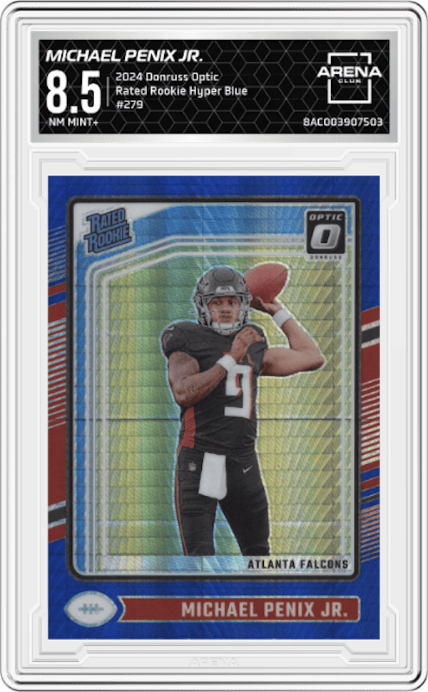 2024 Donruss Optic Rated Rookie Hyper Blue #279 Michael Penix Jr. Arena Club 8.5