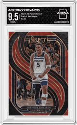 2024-25 Panini Select Pre.Lvl. Red Wave #130 Anthony Edwards Arena Club 9.5