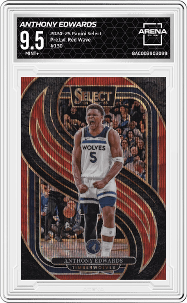 2024-25 Panini Select Pre.Lvl. Red Wave #130 Anthony Edwards Arena Club 9.5