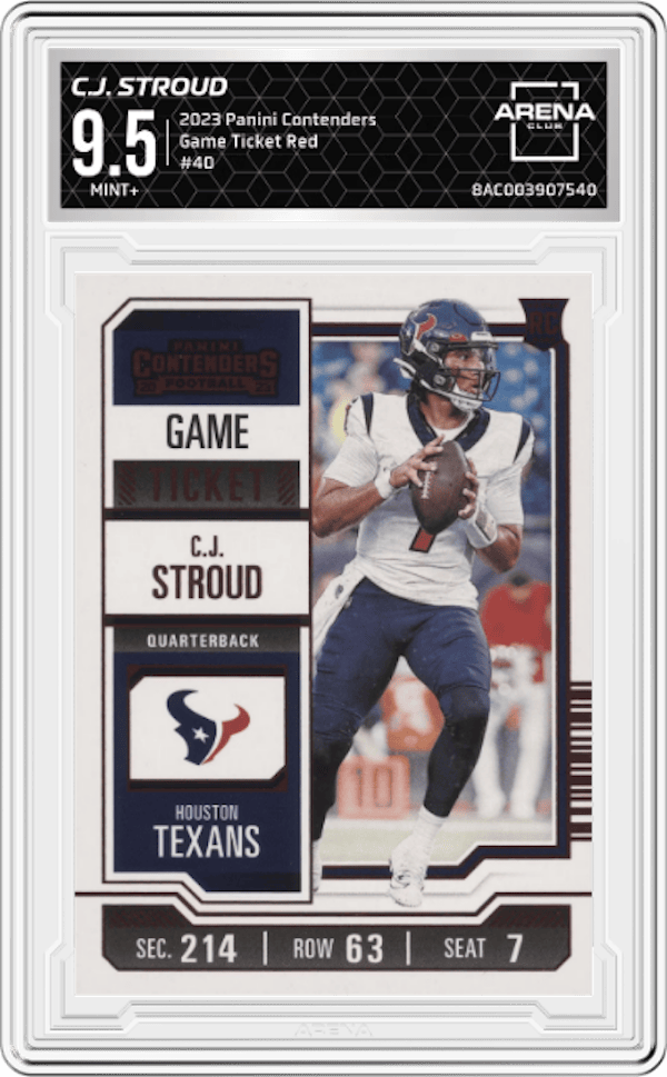 2023 Panini Contenders Game Ticket Red #40 C.J. Stroud Arena Club 9.5