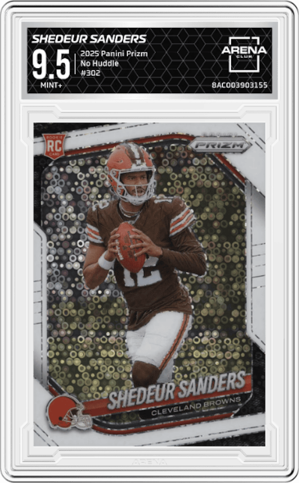 2025 Panini Prizm Prizm No Huddle #302 Shedeur Sanders Arena Club 9.5