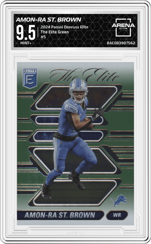 2024 Panini Donruss Elite The Elite Green #5 Amon-Ra St. Brown Arena Club 9.5