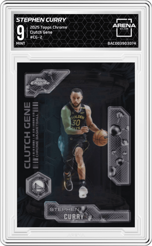 2025-26 Topps Chrome Clutch Gene #CG-2 Stephen Curry Arena Club 9