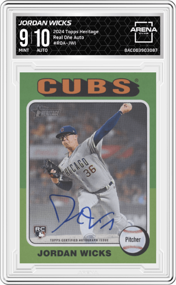 2024 Topps Heritage Real One Auto #ROA-JWI Jordan Wicks Arena Club 9