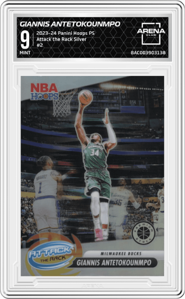 2023-24 Panini Hoops Premium Stock #2 Giannis Antetokounmpo Arena Club 9