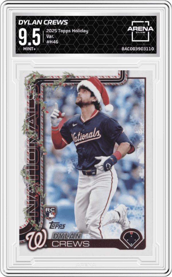 2025 Topps Holiday Var. #H46 Dylan Crews Arena Club 9.5