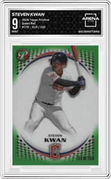 2026 Topps Pristine Green Refractor / 150 #170 Steven Kwan Arena Club 9