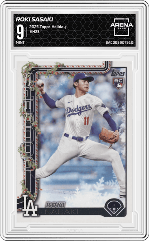 2025 Topps Holiday #H23 Roki Sasaki Arena Club 9