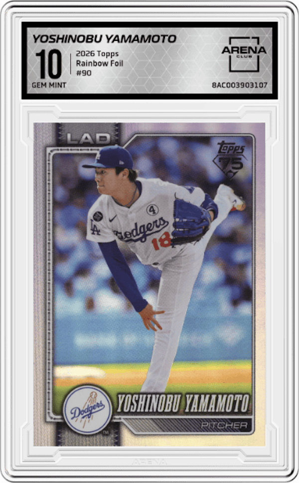 2026 Topps Rainbow Foil #90 Yoshinobu Yamamoto Arena Club 10