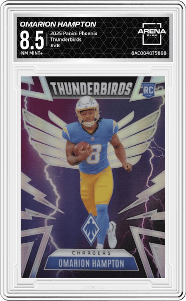 2025 Panini Phoenix Thunderbirds #28 Omarion Hampton Arena Club 8.5