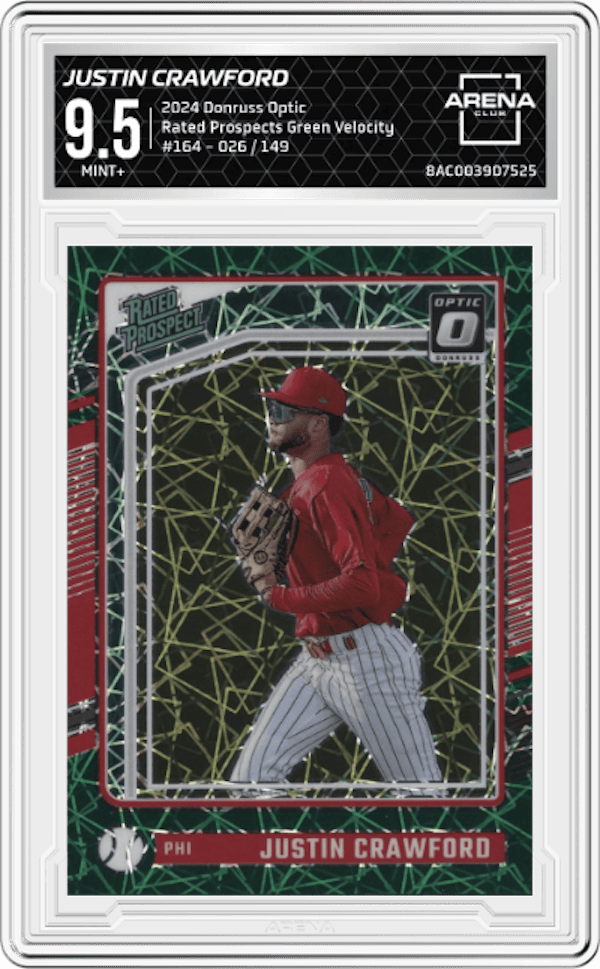 2024 Donruss Optic #164 Justin Crawford Arena Club 9.5